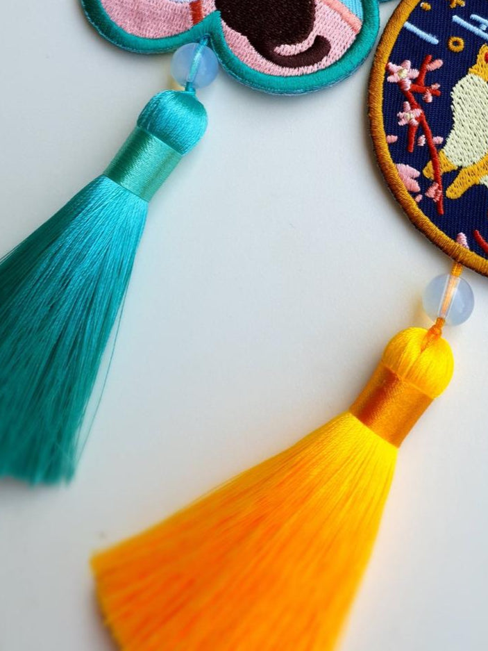 Dragon & Heron Embroidery Charms