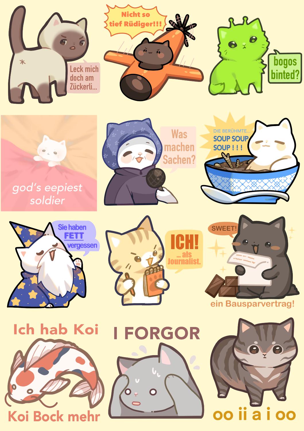 Transparent Sticker, Meme Cats