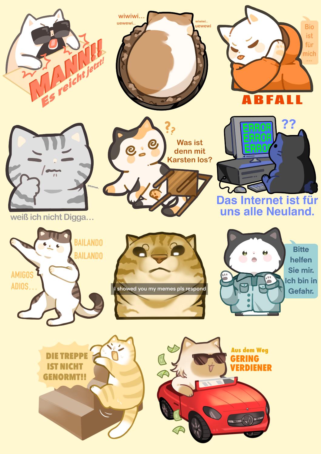 Transparent Sticker, Meme Cats
