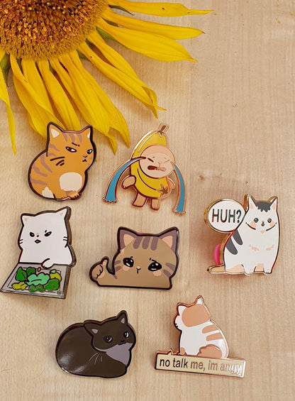 Meme Cat Enamel Pins