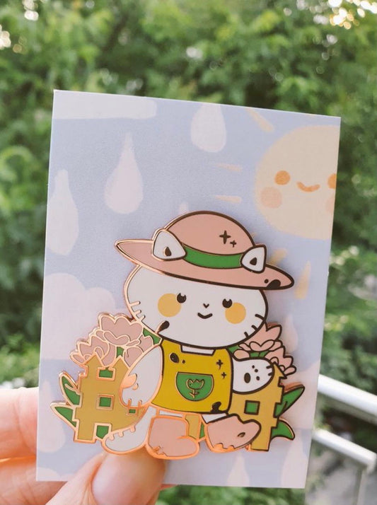 Gardener Cat Enamel Pin